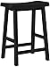 SilkWood Studio Belfast Solid Wood Counter Height Saddle Stool, Set of 2, Black