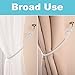 Ropes Holdbacks for Curtain Drapes - Natural Thick Ropes / Tiebacks with Buckle Cord for Indoor / Outdoor Use with Hook or Directly for Window Treament Panels ( Set of 2, White )