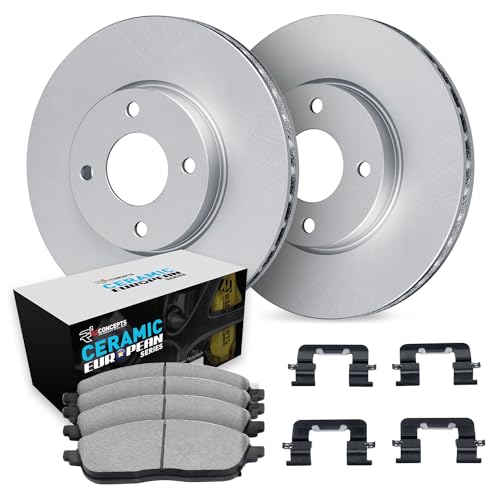 R1 Concepts Front Brake Kit Fits 2002-2008 Mini Cooper| Euro Ceramic Pads, Blan…