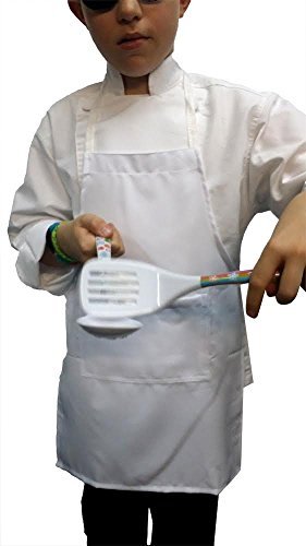 CHEFSKIN Lot of 25 Lightweight White Apron Kids Children 2-7 Yr 15x21 Fabric