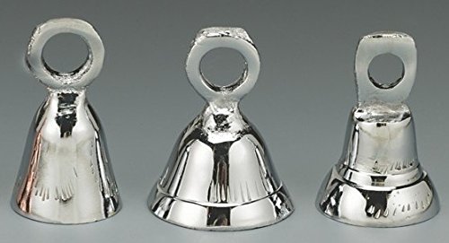 One Dozen 1.5 Inch High Silver Bells Wedding Motorcycle Chrome Plated Brass Bells