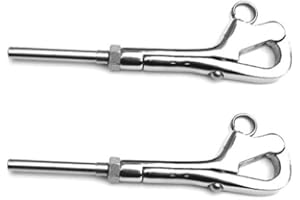 MARINE PART DEPOT Two Big Stainless Steel Pelican Hooks for 3/16" Wire