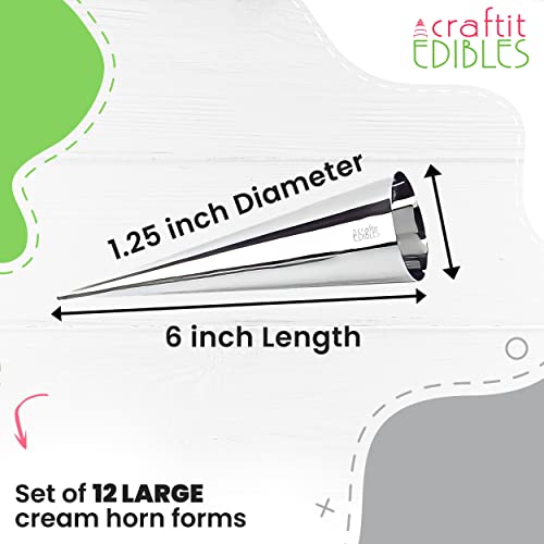 Large Cream Horn Molds for Baking cones Set of 12 Quality Stainless