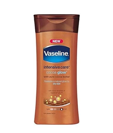 VASELINE NEW INTENSIVE CARE COCOA GLOW WITH PURE COCOA BUTTER BODY LOTION FOR RESTORES DRY SKIN (IMPORTED)