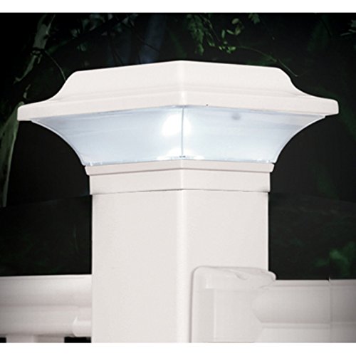 Classy Caps SL082W Imperial Solar Post Cap, 2.5" x 2.5", White Powder coated Aluminum