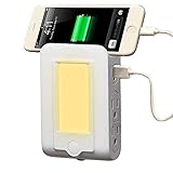 USB Wall Charger, 4 - AC Power Outlet Adapter Plug + Quick Charge Dual USB Ports Charging Station + Dusk to Drawn Sensor Night Light for iPhone 6 Plus/6/5S/5C/5/4S iPad Pro/Air/Mini Smartphone, Tablet