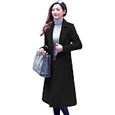 IDEALSANXUN Long Wool Coats for Women Fall Winter Coats Wool Jacket Peacoat
