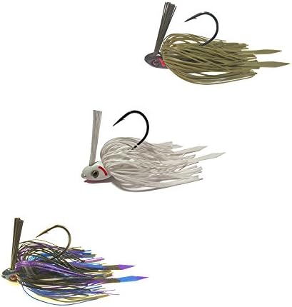 Swim Jigs with 3D Realistic Eyes Jig Head Fishing Lures to Bait Bass, Bluegill and More (3 Pack)