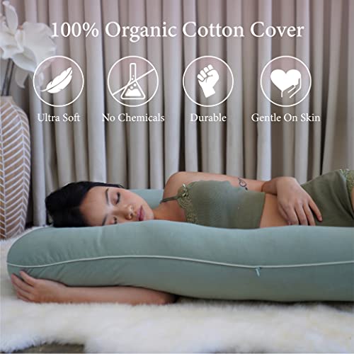 PharMeDoc Organic Pregnancy Pillow U Shaped Maternity Body Pillow