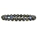 Natural Grey Labradorite Crystal Gemstone 8mm Round Beads Stretch Bracelet 7 Inch