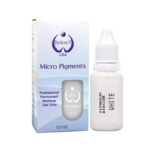MICROBLADING SUPPLIES BioTouch Permanent Makeup Pigment Cosmetic Tattoo Ink LARGE Bottle pigment professional permanent makeup supplies Eyebrow Lip Eyeliner microblading supplies 15 ml (White)