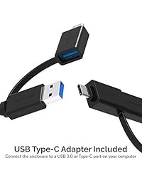 Sabrent   Caja de aluminio USB tipo C para SSD M.2 NVMe en gris (EC NVME)