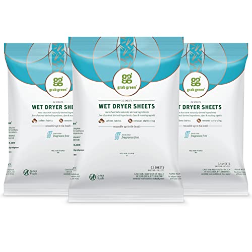 Grab Green Wet Dryer Sheets, 96 Sheets