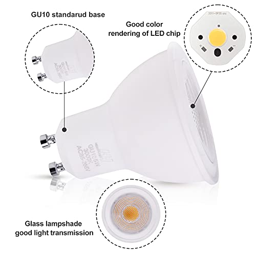 LED GU10 Flood Light Bulb, 40W Equivalent, 3000K Warm White Light
