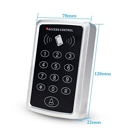LIBO 125KHz RFID Standalone Access Control Keypad Access Controller Reader 1000 Users with 10 RFID Keychains for Door Lock Entry Security System - Thumbnail 3
