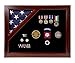 Military Award Shadow Box with Display Case for 3 x 5ft Flag - Felt in Black, Blue