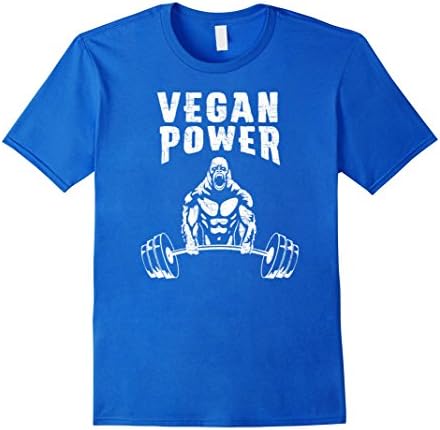 Mens Vegan Power | Gorilla Bodybuilding Gym T-Shirt 3XL Royal Blue