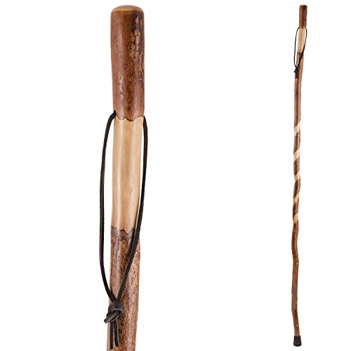 Brazos Twisted Sweet Gum Wood Walking Stick Hiking Trekking Pole, 58 Inch, Made in the USA