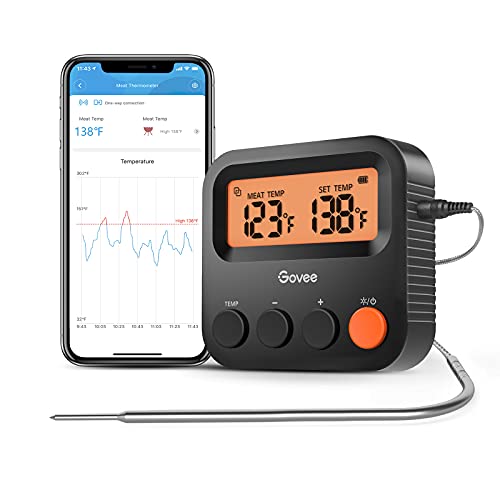 Govee Bluetooth Meat Thermometer, 230ft Range Wireless Grill Thermometer Remote Monitor with