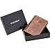 IVESIGN Mens Genuine Leather Wallet RFID Blocking Travel Wallet Trifold/Bifold Credit Card Holder Large Capacity (Brown)