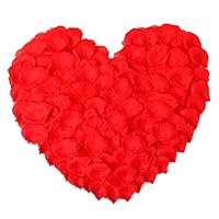 APICCRED 2000 PCS Artificial Silk Flower Rose Petals for Bridal Wedding Party Decoration (Red)