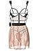 ALLureLove Womens Cupless Strappy Lingerie Lace Chemises Babydoll (Beige,L)
