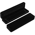 iSuperb Set of 2 Velvet Necklace Box Long Bracelet Box Display Chain Jewelry Box Case 8.7x1.6x2inch for Necklace Storage Gift Box