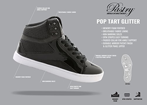 Pop Tart Glitter Women's Sneaker, Black, 6