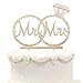 Mr & Mrs Cake Topper For Wedding Anniversary Rings Crystal Rhinestone Party Decoration (Gold)