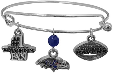 NFL Three Charm Logo Bracelet | Sports Fan Jewelry Gift | Fashion Jewelry | Birthday & Holiday Gifts for Women and Girls