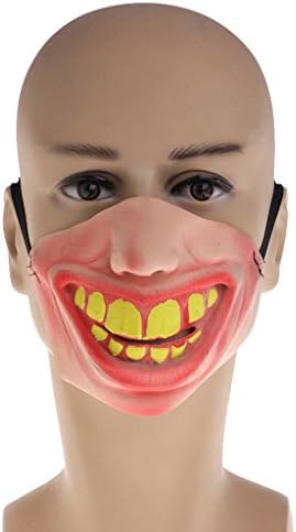 Zczhang fish858 Scary Horrible Funny latex Mask Party Clown Cosplay Half Face Masks Costume