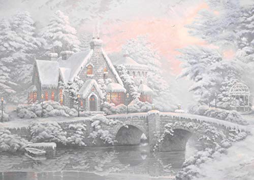Schmidt Spiele 59468 Thomas Kinkade, Winter in Lamplight Manour, 2 x 1000 Teile Puzzle – Bild 4