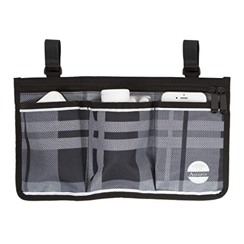 Wheelchair Side Bag with Large Cup Holder - Arm Rest Pouch and Drink CupHolder - Wheel Chair Accessories Organizers and Water Bottle Holder Fits Walkers, Rollators for Seniors and Handicap (Grey)