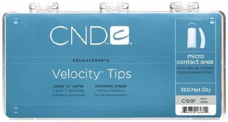 Creative Nail Tips Velocity False Nails, Clear, 360 Count