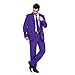 U LOOK UGLY TODAY Men's Party Suit Solid Color Prom Suit for Themed Party Events Clubbing Jacket with Tie Pants Purple L