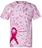 Dyenomite Breast Cancer Awareness Ribbon Tie-Dye Adult T-shirt Tee
