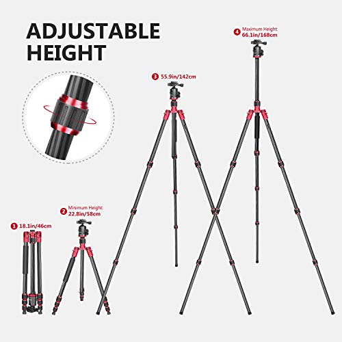 Neewer 66 inches/168 centimeters Carbon Fiber Camera Tripod Monopod
