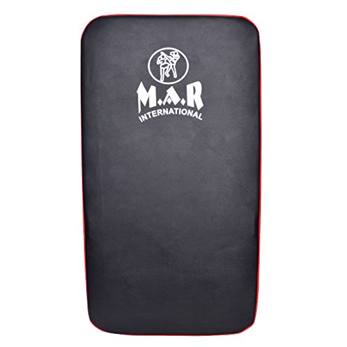 MAR | Red/Black Flat Striking Shield, Boxing Shield for Mixed Martial Arts Training, MMA Coaching, Kickboxing Karate Taekwondo, Strength & Conditioning Kick Shield, Hook Kick & Jab Strike Shield