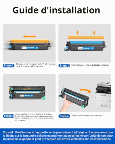 Pack of 5 TN248XL TN248 XL Toner Cartridges Compatible with Brother TN 248XL TN-248XL for DCP-L3560CDW MFC-L3760CDW MFC-L3740CDWE MFC-L8390CDW HL-L3240CDW HL-L3220CWE MFC-L8340CDW DCP-L35220CWE | TN 248XL Cartouches d'encre Toner Compatibles pour Brother MFC-L3760CDW DCP-L3560CDW DCP-L3520CDWE DCP-L3520CDW MFC-L8390CDW