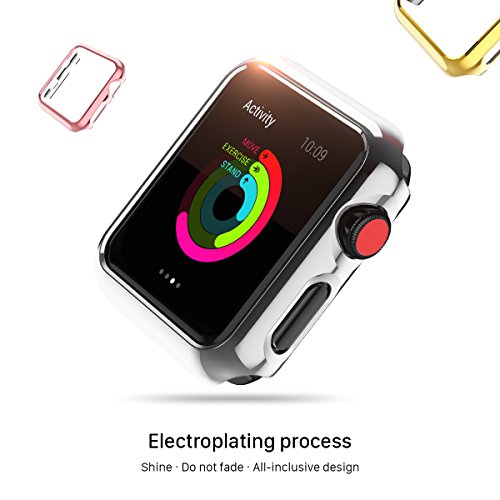 HOCO PC Protective Case for Apple Watch iWatch Series 2 / Series 3 Plating Cover Shell Bumper Case Silver-38mm - Thumbnail 2