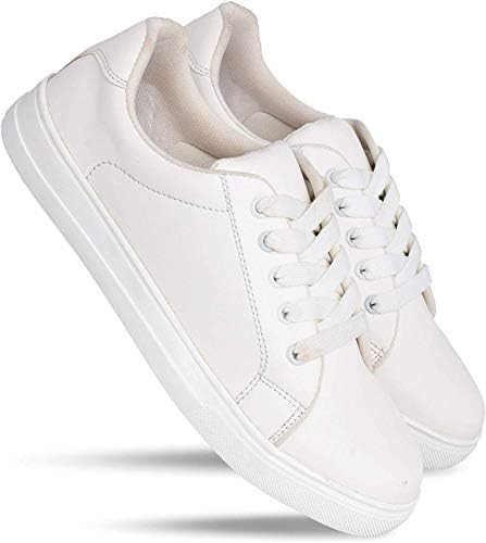 BUCADIA Women's Latest Collection frunky White Casual Sneakers Canvas Shoes