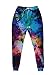 Unisex Emoji Joggers Sweatpants Trousers Galaxy blue Sportswear gym sport (L)