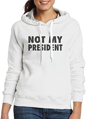 Women's Long Sleeve Cotton Hoodie Not My President.png SweatshirtWhite
