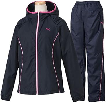 Amazon Co Jp プーマ Puma レディース 裏トリコット ウィンドブレーカー 上下セット 1502 婦人 03 03 ネイビー O スポーツ アウトドア