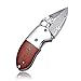 KUBEY KU66 Pocket Knife Wood Handle Drop Point Blade Ball Bearing Folding Hunting Camping Hiking Office Knife with Liner Lock, Small Size (KU66-1B)