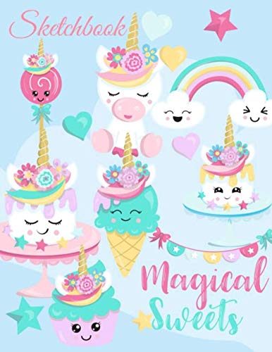 Sketchbook: A Cute Magical Kawaii Japanese Sweets Theme Large 8.5