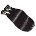 Rechoo 6A Grade Brazilian Virgin Remy Hair Bundles Straight, Rechoo Hair Weave Unprocessed Human Hair Extension Silky Straight 3 Bundles 300g Natural Black 14