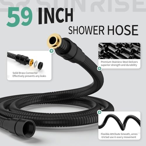 12 Inch Wide Rain Shower Head with Filtered Handheld Combo, High Pressure Rainfall Shower Head, 9 Spray Modes Handheld with 9-Inch Extension Arm, Comes with Filter Removes Chlorine(Black)