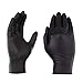 AMMEX Black Nitrile Exam Gloves, Case of 1000, 3 Mil, Size Medium, Latex Free, Powder Free, Textured, Disposable, Non-Sterile, Food Safe, ABNPF44100