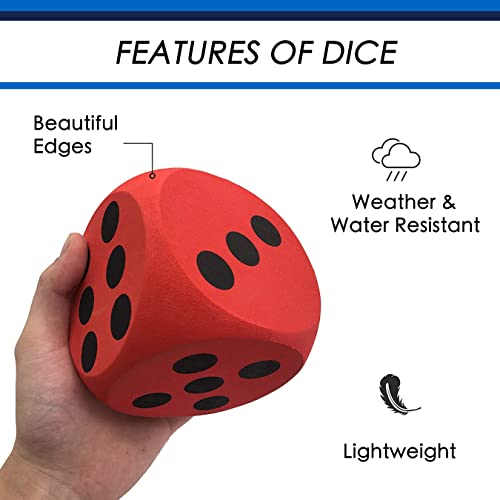 Jumbo Foam Yard Dice, Outdoor Games Giant Yard Lawn Games Set of 6 with